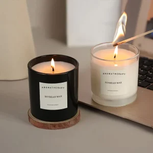 Long Lasting Clear Glass Fragrance Handmade Scented Candles Customizable Label Luxury Soy Wax Scented Candle