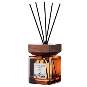 Long Lasting Large Capacity Alcohol Free Eco Friendly Handcrafted Glass Reed Diffuser Square Design Indoor Living Room