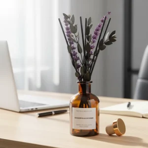 Long Lasting Private Label Amber Glass Home Fragrance Woody Floral Reed Diffuser