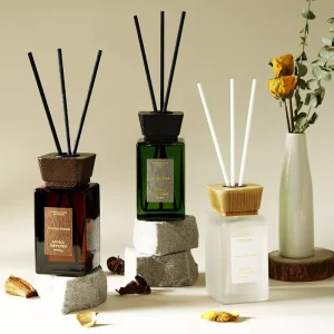 Loteya Eco Friendly 100ml Wooden Lid Reed Diffuser Set Long Lasting Fragrance Oil Aroma Art Paper Sustainable and Stylish