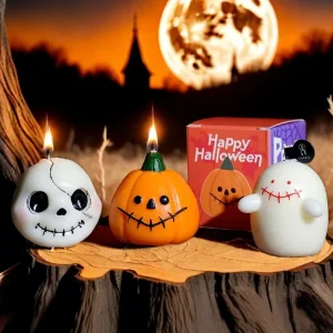 Low MOQ OEM Candle Manufacturer Custom Scent Custom Scented Candles Halloween Pumpkin Ghost Skull Soy Candles Scented