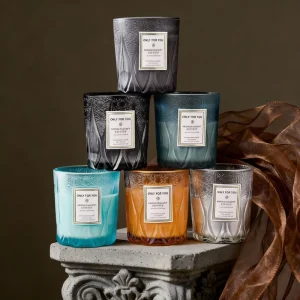 Low Moq Luxurious Valentine’s & Christmas Diwali Handmade Scented Candles with Lid DESSERT Scent for Home Decoration