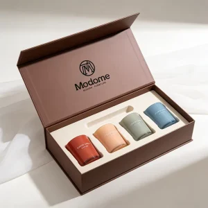 Luxurious Custom 8oz 10oz Empty Recipiente Velas Fashion Home Decorative Frosted Glass Candle Jars with Packaging Gift Box