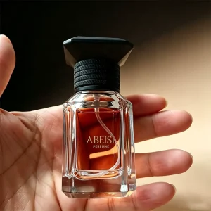 Luxury 100ml Glass Perfume Bottle Empty Transparent with Pump Sprayer Lid and Spray Square Shape