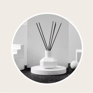 Luxury 100ml White Porcelain Aroma for Reed Diffuser Bottle Custom Design for Office Home Daily Use Crown Cap Ceramic Containers
