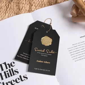 Luxury 2 Piece Set of Eco Friendly Hanging Paper Scented Sachet with 3D Wax Seal Decoration