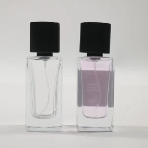 Luxury 30ml Square Matte Clear Glass Perfume Bottle Screw Cap Pump Sprayer Refillable Empty Bottle Customizable Logo Available