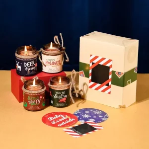 Luxury 3oz 9oz Private Label Soy Wax Amber Glass Color Candles Fall Based Christmas Scented Candle Gift Set