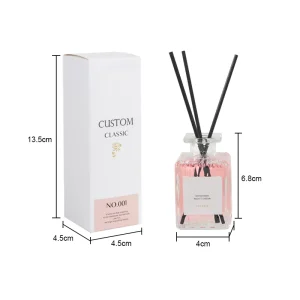 Luxury 50ML Glass Reed Diffuser Set Custom Fragrance Oil Lavender Ebony Scent 60+ Days Home Fragrance Romantic Atmosphere Gift