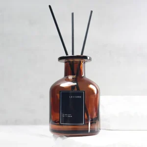 Luxury Amber Glass Reed Diffuser Long Lasting Scent Fragrance Oil Diffuser Sticks Home Hotel Bedroom Decor Aroma Diffuser