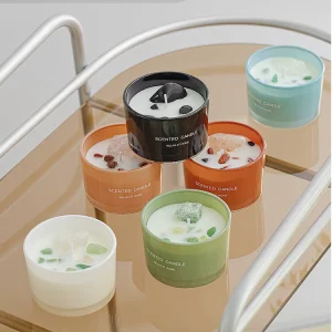 Luxury Aromatherapy Home Fragrance Gift Set for Valentine’s Day Private Label Crystal Healing Stones Soy Wax Thanksgiving Diwali