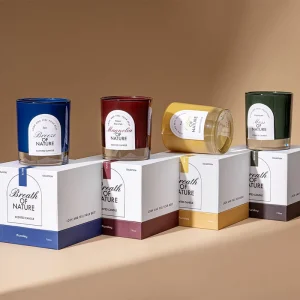 Luxury Aromatic Eco Friendly Soy Wax Glass Jars Custom Printed Scented Candle Labels Home Decor Christmas Thanksgiving