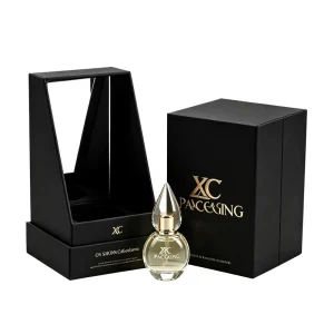 Luxury Black Gold Perfume Box Set Custom Logo Rigid Cardboard Slide Drawer Fragrance Gift Packaging With Bottle