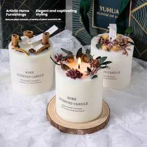Luxury Candle Gift Set Soy Wax Custom logo Essentiol Oil Fragrance Aroma Dry Flower Scented Candles Set