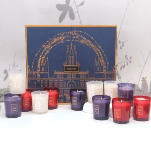 Luxury Christmas Advent Calendar Scented Soy Wax Candle Gift Set 12 Pcs Aromatic Home Fragrance Holiday Decoration Box