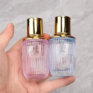 Luxury Clear Glass Perfume Bottle 50ml 100ml with Screen Printing Pump Sprayer Customized Logo Carton Packaging for Fragrance