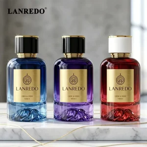 Luxury Custom Cylinder 30ml 50ml 100ml Round Empty Glass Perfume Bottle with Mountain Shape Bottom