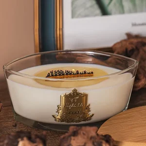 Luxury Custom Handmade Personalized Wood Wick Strong Vanilla Scented Candles with Logo for Holiday & Easter Bars Use