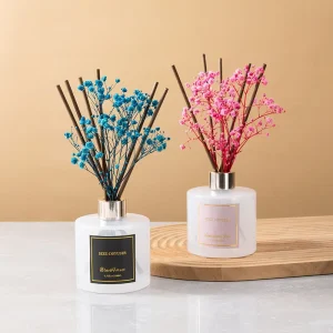 Luxury Custom Logo Glass Reed Diffuser Sets Dried Flowers Handmade BPA Free Alcohol Free Long lasting Fragrance for Home