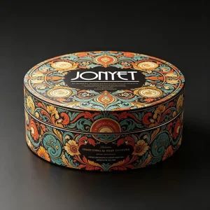 Luxury Custom Logo Round Cosmetic Box Matching Skincare Bottle Set MOQ 1000 Cylinder Floral Print Paper Gift Box OEM