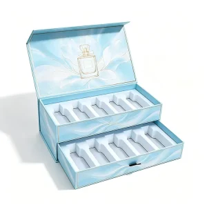 Luxury Custom Printed Cardboard Slide Drawer Perfume Bottle Packaging Magnetic Gift Box for Cosmetic Set