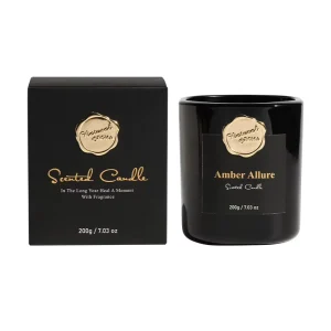 Luxury Customizable Handmade Wedding Favors Floral Black Soy Wax Scented Glass Candles with Box for Home Decoration Holiday Use