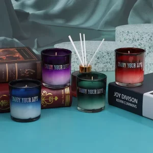Luxury Customization High End Scented Candle Hotel Fragrance Reed Diffuser Bottles Christmas Gift Set Bougie Parfumee
