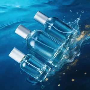 Luxury Customized Empty Transparent Perfume Bottle 100ml with Lids and Pump Sprayer Flat Shape Screen Printed