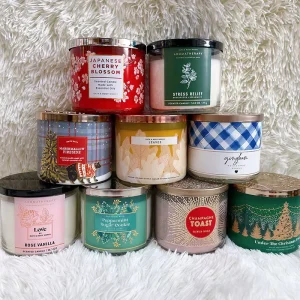 Luxury Customized Handmade Private Label 3 Wicks Home Decor Fragrance Oil Scented Candles with Metal Lid