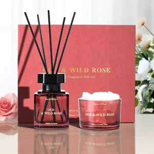 Luxury Eco Friendly Home Fragrance Crystal Stone Reed Diffuser Gift Set