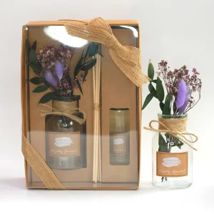 Luxury Eco Friendly Home Fragrance Reed Diffuser Gift Set with Dried Flowers