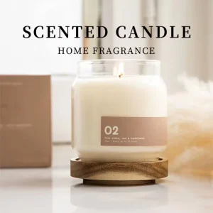 Luxury Gift Box Caramel Scented Natural Soy Wax Large Glass Jar Scented Candle for Wedding Festival Fragrance Gift