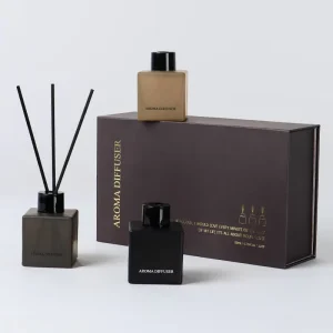 Luxury Gift Box Square Glass Fragrance Set Reed Diffuser for Gift Stores