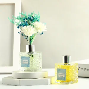 Luxury Glass Floral Rattan Long Lasting Alcohol Free Handcrafted Fragrance Diffuser Dried Flower Air Aroma Scent Reed