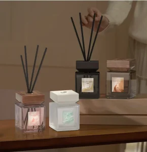 Luxury Glass Reed Diffuser Long Lasting Aroma Fire Free for Bedroom Hotel & Indoor Use Perfect Gift
