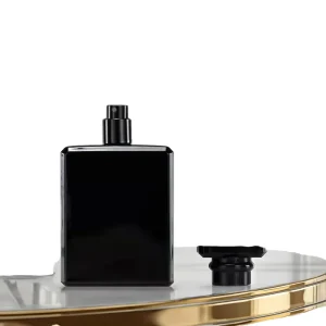Luxury Glossy Black Square Glass Perfume Bottle 50ml 100ml Empty Cologne Spray Bottle with Pump Sprayer Custom Logo Frost Matte