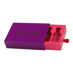 Luxury Glossy Laminated Cardboard Packaging Gift Set Perfume Essential Oil Nail Polish Box with Sponge EVA Insert