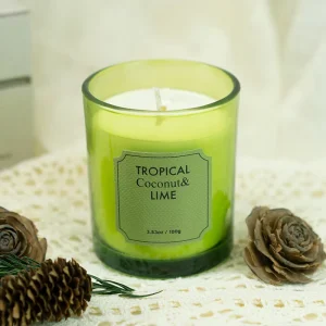 Luxury Green Glass Jar Scented Candles with Soy Wax Fragrance Candle Scented for Low MOQ Online Retail