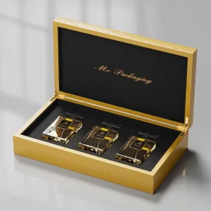 Luxury Handmade Gloss Black Wooden Perfume Box Custom Logo Flip Gift Case for 50ml Fragrance Essential Oil