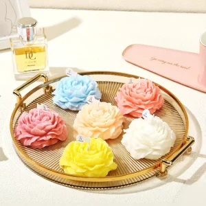 Luxury Handmade Peony Scented Art Candle 70g Soy Wax Flower Shaped Customized Scents for Wedding Favors Mother’s Day Christmas