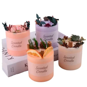 Luxury Handmade Soy Wax Scented Candles New Year Home Decoration Flower Fruit Aroma Candles