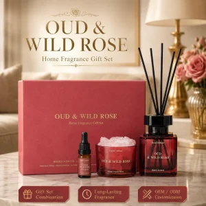 Luxury Home Fragrance Reed Diffuser Crystal Stone Gift Set