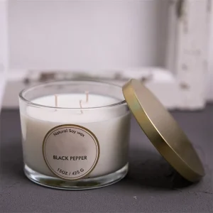 Luxury Large Size Scented Candles Custom Logo Eco-Friendly Minimalistic 15oz Soy Wax Aromatherapy Candle