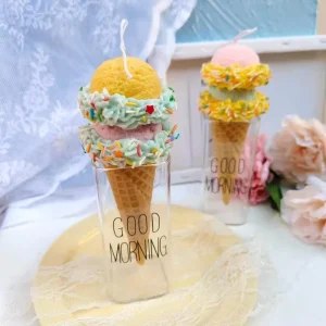 Luxury Macaron Ice Cream Cone Aromatherapy Candles Eco Friendly Soy Wax Customized Scents for Holiday Diwali Ramadan Bars