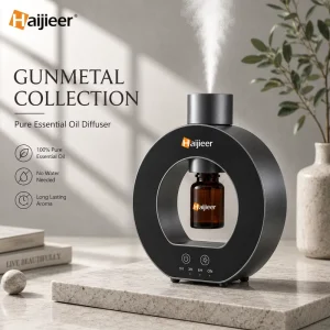 Luxury Metal Waterless Essential Oil Diffuser Circle Portable Aroma Diffuser Home Office Spa Wellness Nebulizer Scent Diffuser