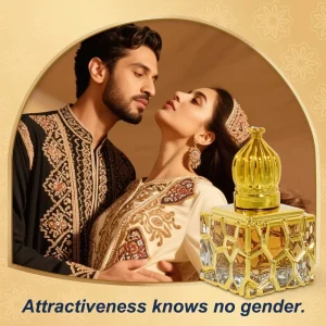 Luxury Middle Eastern Style Attar Perfume with Gold Carved Bottle Design Long Lasting Fragrance Oil Travel Size Roll On