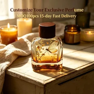 Luxury Natural Perfume White Tea Pine Scent Solid Wood Lid Dragonfly Bottle Private Label Export Quality Supply