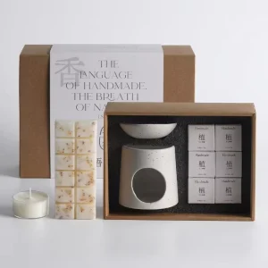 Luxury Nordic Split Ceramic Wax Melt Warmer Natural Soy Wax Essential Oil Burner for Bedroom Spa Home Hotel Holiday Wedding Gift