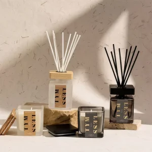 Luxury Patchouli Scented Candle Reed Diffuser Gift Set with Rattan Sticks and Premium Box for Home Hotel Spa Decor