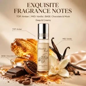 OEM ODM Private Label Smooth Glide Roll on Design Long Lasting Unisex Aroma for Dating Commute Chocolate Musk Roll on Perfume